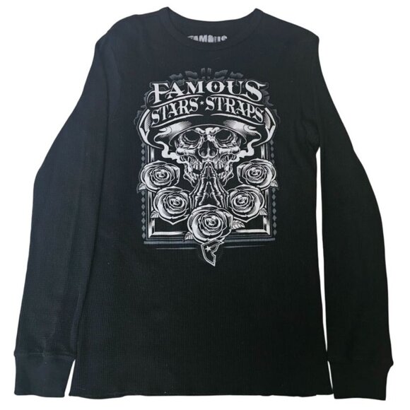 Famous Stars And Straps Men's Streetwear Black Long Sleeve Shirt Size Medium - Picture 2 of 9